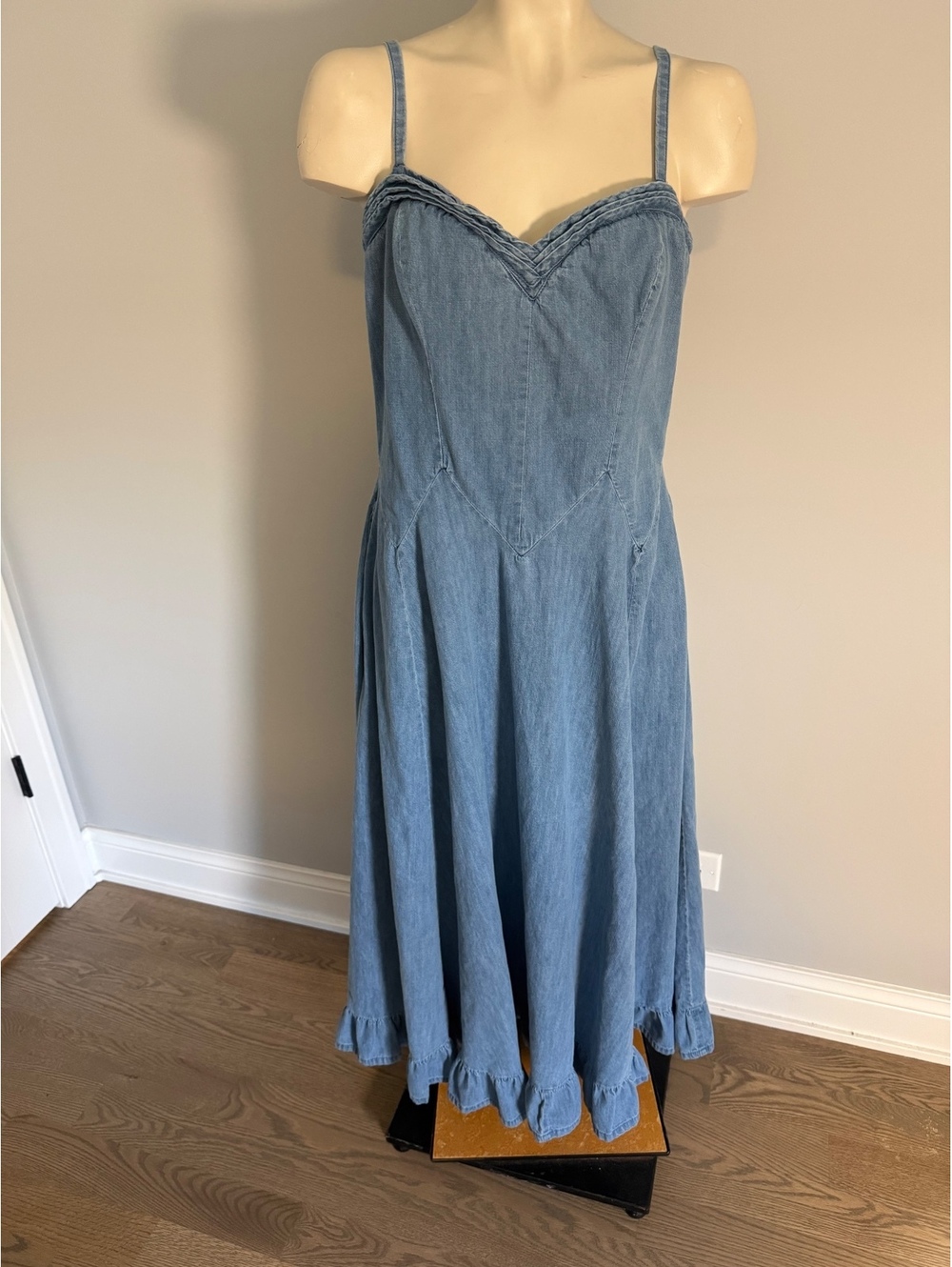 Free People Women's Light Blue Denim Midi Dress XL - Picture 12 of 13